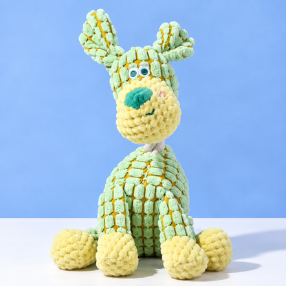 Colorful Animal Shaped Plush Dog Toys with Cottong Rope Necks