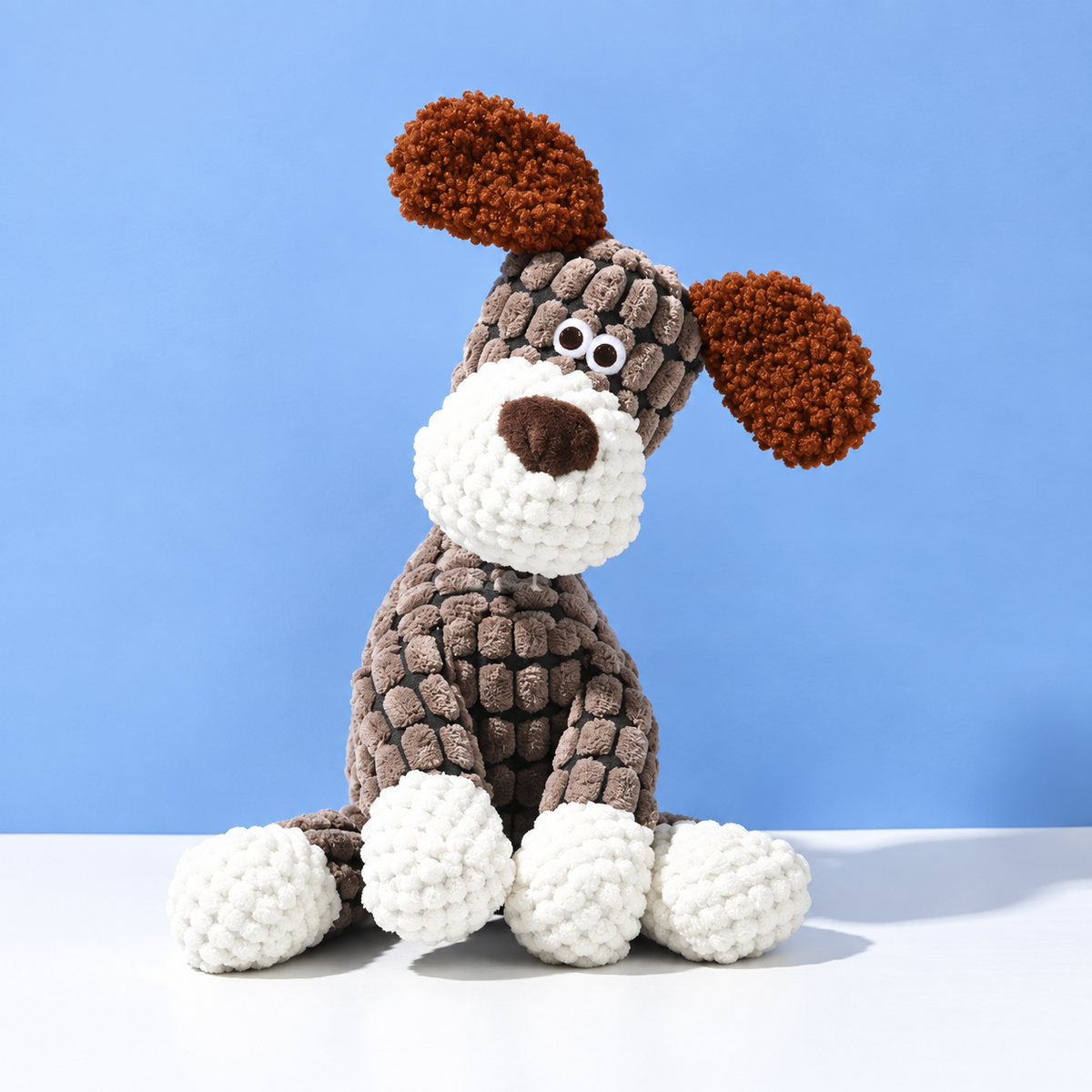 Colorful Animal Shaped Plush Dog Toys with Cottong Rope Necks