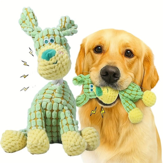 Colorful Animal Shaped Plush Dog Toys with Cottong Rope Necks