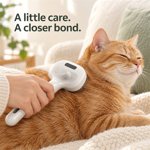 Waggory Mist Grooming Brush for Cats – Self-Cleaning Slicker Brush