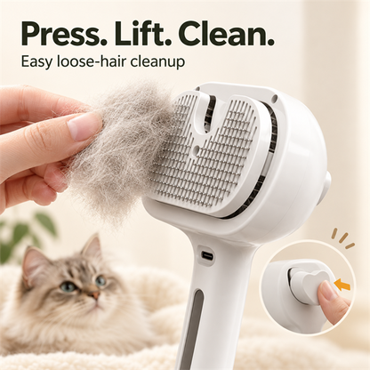 Waggory Mist Grooming Brush for Cats – Self-Cleaning Slicker Brush