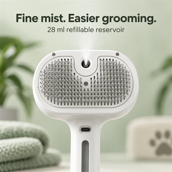 Waggory Mist Grooming Brush for Cats – Self-Cleaning Slicker Brush